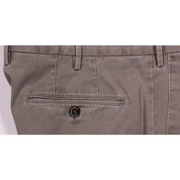 PT Torino Khaki Tan Flat Front Slim Fit Stretch Cotton Chino Pants 34x28 - Picture 3 of 9